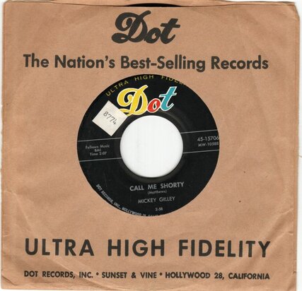 Mickey Gilley - Call Me Shorty + Come On Baby (Vinylsingle)