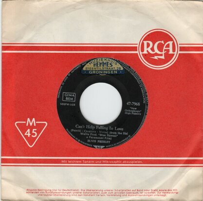 Elvis Presley - Can't help falling in love + Rock-a-hula (Vinylsingle)