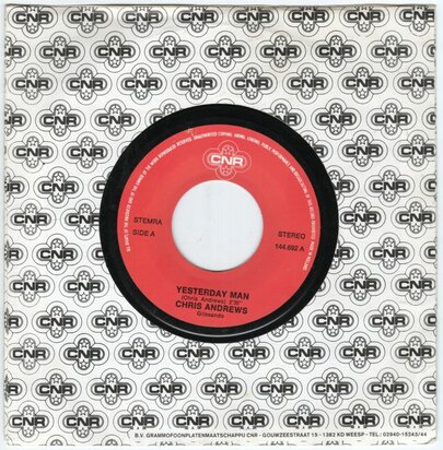 Chris Andrews - Yesterday man + Too bad you don't want me (Vinylsingle)