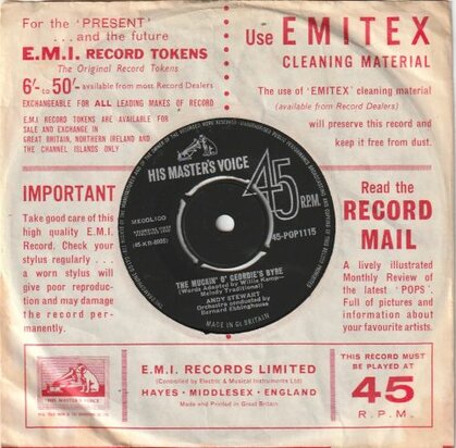 Andy Stewart - A scottish soldier + The muckin' o' Geordie's Byre (Vinylsingle)