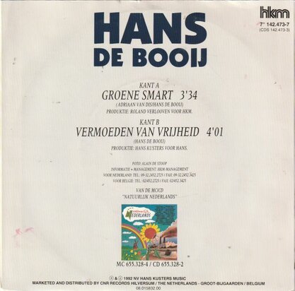 Hans de Booy - Groene Smart + Vermoeden Van Vrijheid (Vinylsingle)