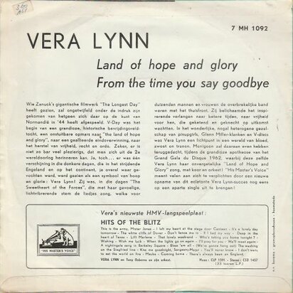 Vera Lynn - Land of hope and glory + From the time you say goodbye (Vinylsingle)
