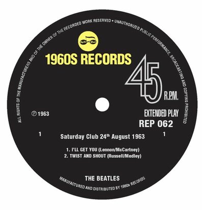 The Beatles - Saturday Club 24th August 1963 (EP) (Vinylsingle)