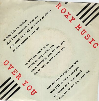 Roxy Music - Over you + Manifesto (Vinylsingle)