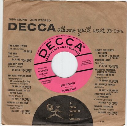 Ronnie Self - Big Town + This Must Be The Place (Vinylsingle)