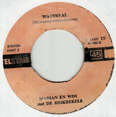 Marian en Wim met de Heikrekels - Met jou op 'n bankje + Waterval (Vinylsingle)