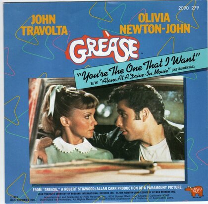 John Travolta & Olivia Newton John - You're the one that I want + Alone at a drive-in (Vinylsingle)
