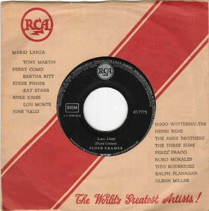 Floyd Cramer - Last Date + Sweetie Baby (Vinylsingle)