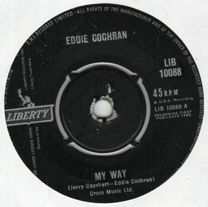 Eddie Cochran - My way + Rock 'n' roll blues (Vinylsingle)