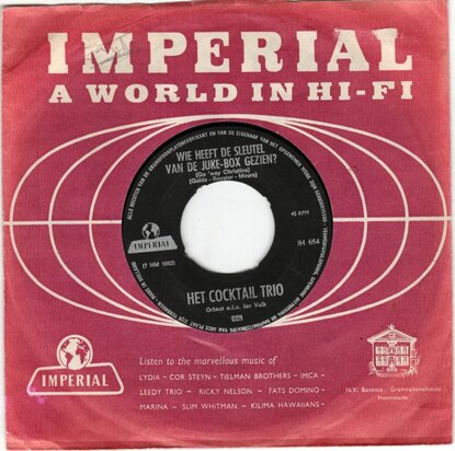 Cocktail Trio - Wie heeft de sleutel van de Jukebox + Hoe heet je? (Vinylsingle)