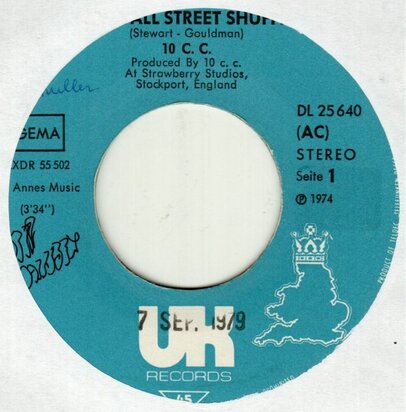10CC - Wall street shuffle + Gismo my way (Vinylsingle)