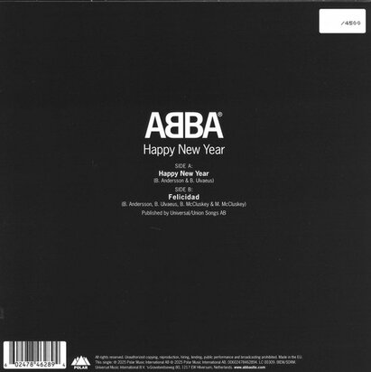 Abba - Happy New Year + Felicidad (Vinylsingle)