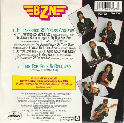 BZN - It happened 25 years ago + Time for R&R (Vinylsingle)