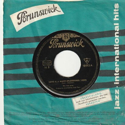Four Aces - Love is a many splendored thing + Shine on the harvest moon (Vinylsingle)