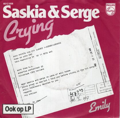 Saskia & Serge - Crying + Emily (Vinylsingle)