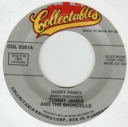 Tommy James - Hanky panky + It's only love (Vinylsingle)