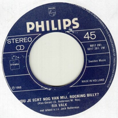 Ria Valk - Ik wil een cowboy als man + Rocking Billy (Vinylsingle)