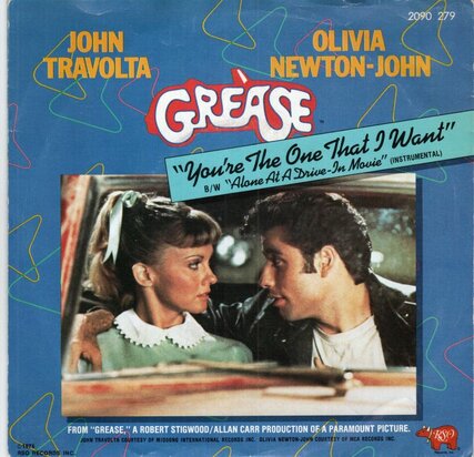 John Travolta & Olivia Newton John - You're the one that I want + Alone at a drive-in (Vinylsingle)