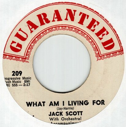Jack Scott - What Am I Living For + Indiana Waltz (Vinylsingle)