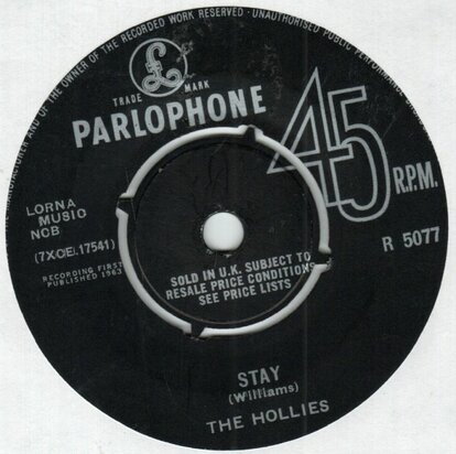 Hollies - Stay + Now's the time (Vinylsingle)