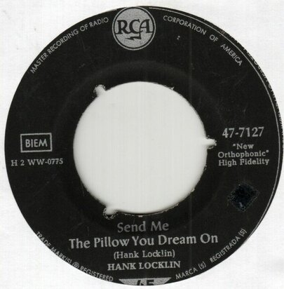 Hank Locklin - Send me the pillow you dream on + Why don't you (Vinylsingle)