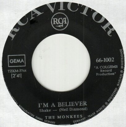 Monkees - I'm a believer + Steppin' stone (Vinylsingle)