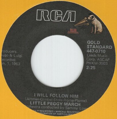 Little Peggy March - I will follow him + Hello heartache, goodbye love (Vinylsingle)