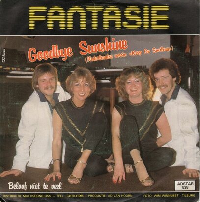 Fantasie - Goodbye Sunshine + Beloof niet te veel (Vinylsingle)