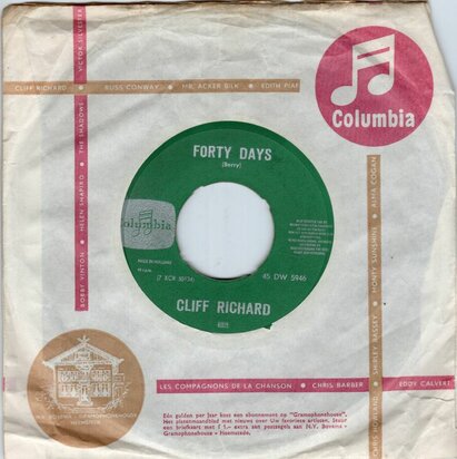 Cliff Richard - Forty days + Y'arriva (Vinylsingle)