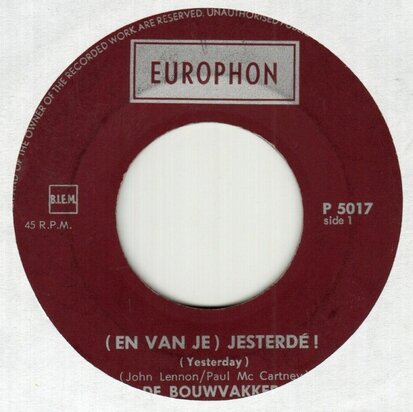 Bouwvakkers - Jesterde + Sjeem En Skendel In De Femmelie (Vinylsingle)