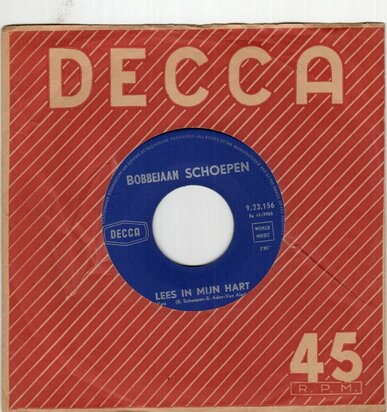 Bobbejaan Schoepen - Lees in mijn hart + Achter tralies in een cel (Vinylsingle)