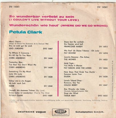 Petula Clark - So wunderbar verliebt zu sein + Wundershon wie heut (Vinylsingle)