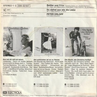 Peter Orloff - Bettler und prinz + Du siehst aus wie die liebe (Vinylsingle)