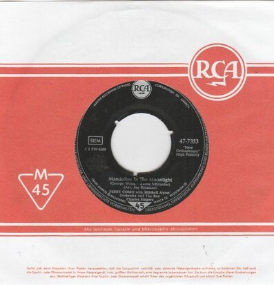 Perry Como - Mandolins in the moonlight + Love makes the world go round (Vinylsingle)