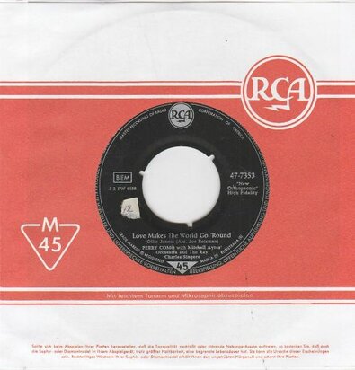Perry Como - Mandolins in the moonlight + Love makes the world go round (Vinylsingle)