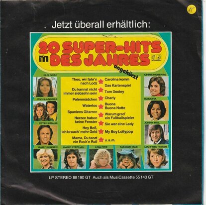 Johnny Hill - Abschied ist kein grund zum weinen + Und die sonne (Vinylsingle)