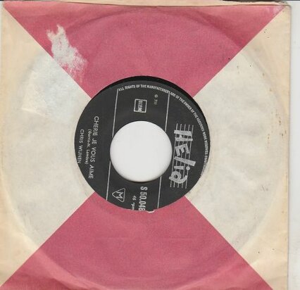 Chris Wijnen - Ich Kann Nicht Weinen Um Dich + Cherie Je Vous Aime (Vinylsingle)