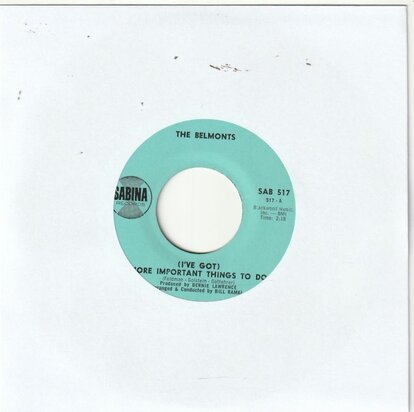 Belmonts - More Important Things To Do + Let's Call It A Day (Vinylsingle)