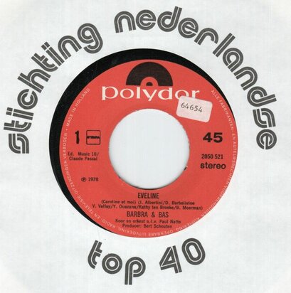 Barbra en Bas - Eveline + De Tango Uit Grootmoeders Tijd (Vinylsingle)