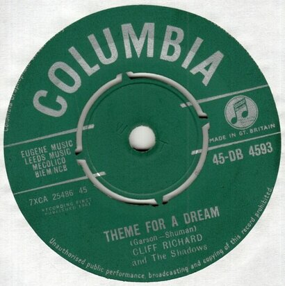 Cliff Richard - Theme for a dream + Mumblin' Mosie (Vinylsingle)