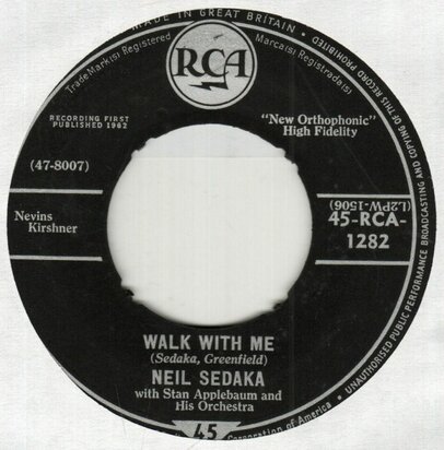 Neil Sedaka - King of clowns + Walk with me (Vinylsingle)