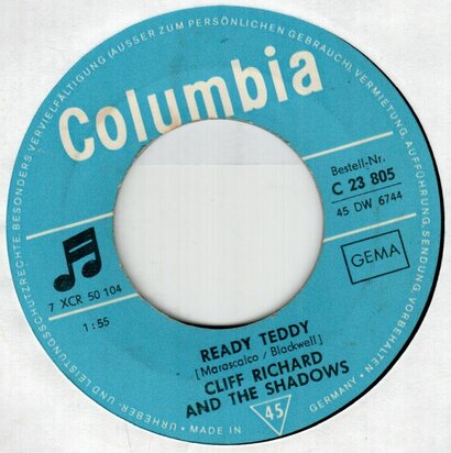 Cliff Richard - Ready Teddy + Bongo Blues (Vinylsingle)