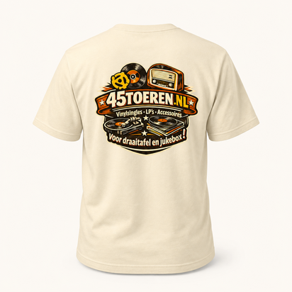 T-Shirt Beige maat XL "Liever een plaat met een tikkie"