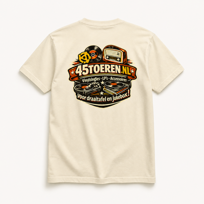 T-Shirt Beige maat L "Met Jou wil ik wel een plaatje draaien"
