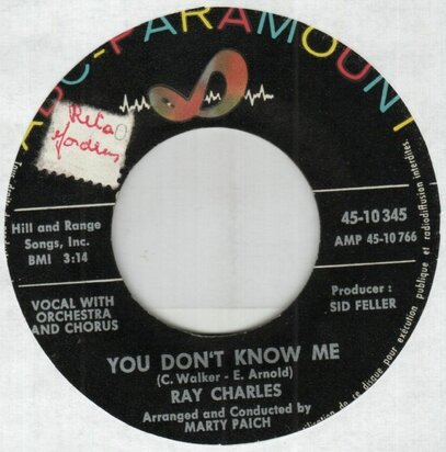 Ray Charles - You don't know me + Careless love (Vinylsingle)