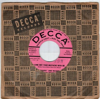 The "Whoopee" John Wilfahrt Orchestra - Nanda Polka + Come Wet Your Mustache With Me (Vinylsingle)