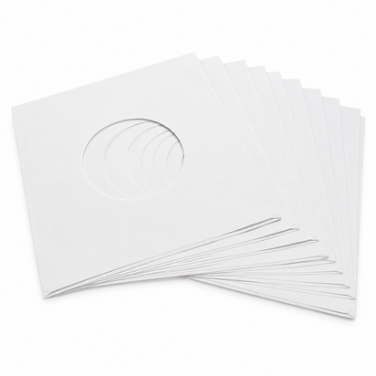 100 stuks Wit Papieren Hoezen voor vinylsingles (High Quality) -  (Vinylaccessoires)