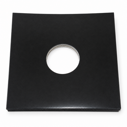 LP Hoezen Karton, Zwart met middengat - per 10 stuks
