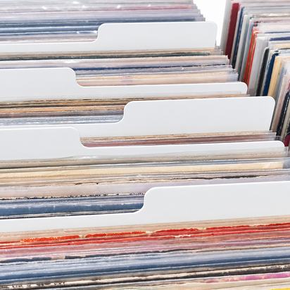 Vinylsingle Registers Wit Met Tab - per 20 STUKS