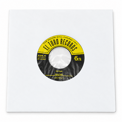 Wit Papieren Hoezen voor vinylsingles (cellophan voering) - per 100 stuks